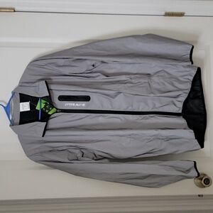 WOSAWE Size L Reflective Jacket Silver / Gray Running/Cycling Windbreaker NEW